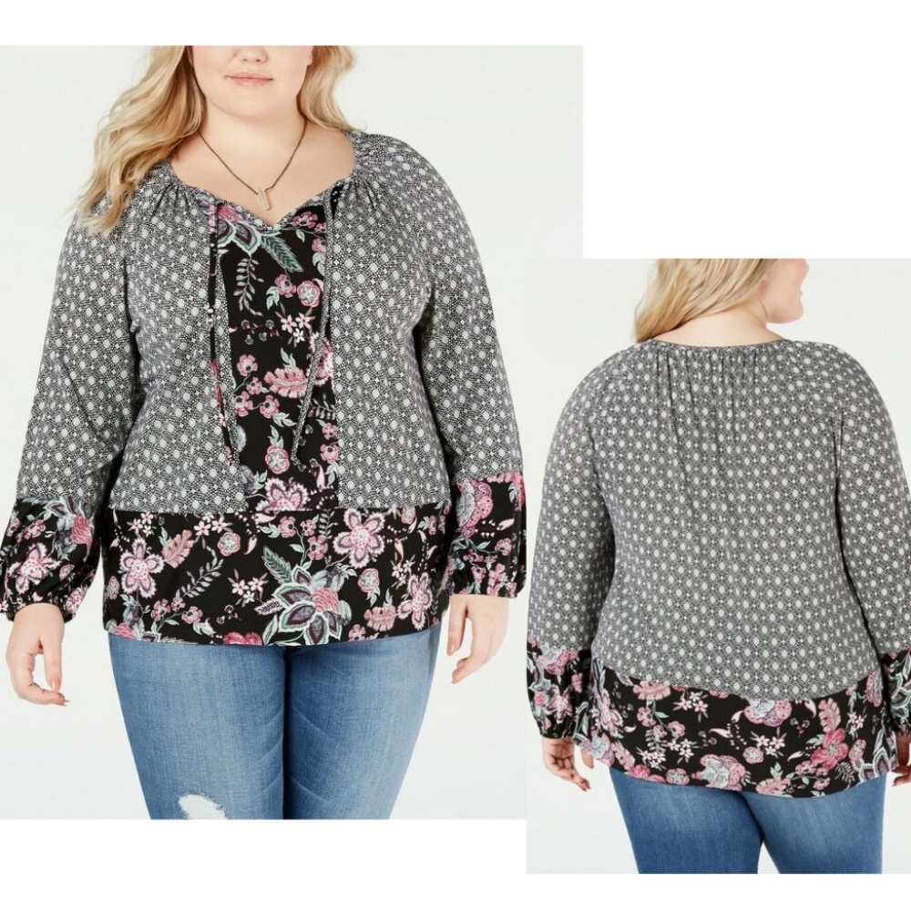 Plus Size 2X Style & Co Floral Top Blouse New